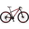 Bicicleta Aro 29 Aluminum 24 Vel Câmbio Traseiro Freio a Disco Bike Mtb Alumínio Preto+vermelho - 1