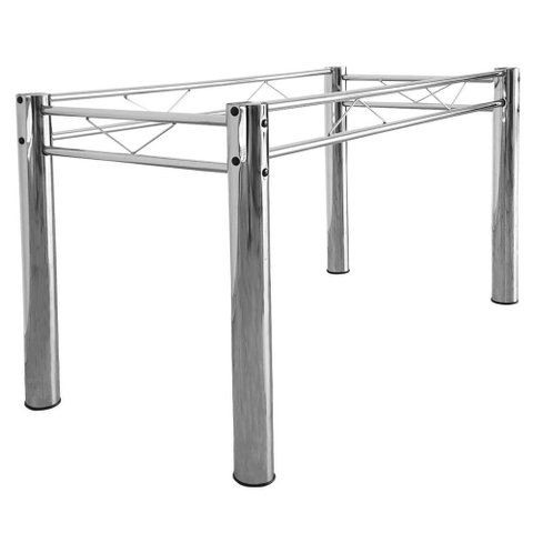Pés De Mesa Base Para Mesa De Jantar Cromada 1,50 Casa Cozinha Ql Cromado