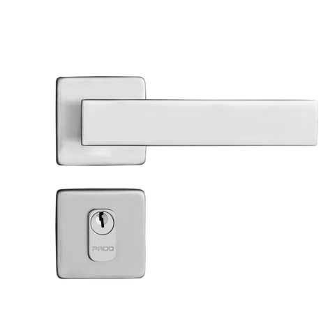 Fechadura de Porta Pado 701 Roseta Quadrada 55mm Externa - Cromado Acetinado