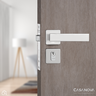 Fechadura de Porta Pado 701 Roseta Quadrada 55mm Externa - Cromado Acetinado - 2
