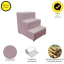 Ver imagem 4 de Escada Escadinha Pet Cachorro 3 Degraus Rampa Suede Premium:rosê