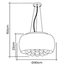 Ver imagem 2 de Lustre Pendente Valencia Moderno Cristal Bacia 40cm Bivolt G9 Sala de Jantar, Quarto.:âmbar/110v /22