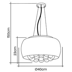 Lustre Pendente Valencia Moderno Cristal Bacia 40cm Bivolt G9 Sala de Jantar, Quarto.:âmbar/110v /22 - 2
