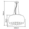 Lustre Pendente Valencia Moderno Cristal Bacia 40cm Bivolt G9 Sala de Jantar, Quarto.:âmbar/110v /22 - 2