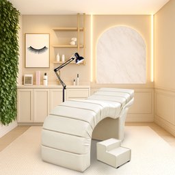 Maca Luxo Reclinável para Estética Facial Extensão Cílios  Bege Bz Home Decor - 1