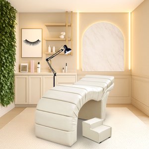 Maca Luxo Reclinável para Estética Facial Extensão Cílios  Bege Bz Home Decor