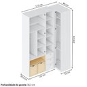 Ver imagem 4 de Guarda-Roupa Modulado Infantil com LED 3 Peças 4 Portas Wave Casatema MadeiraOriginals Branco/Marrom