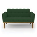 Ver imagem 6 de Poltrona Namoradeira Decorativa Karen Pés Fixo em Madeira Castanho Veludo Verde Esmeralda G19 - Gran