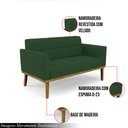 Ver imagem 3 de Poltrona Namoradeira Decorativa Karen Pés Fixo em Madeira Castanho Veludo Verde Esmeralda G19 - Gran