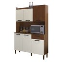 Ver imagem 7 de Armário de Cozinha Compacta 6 Portas 1 Gaveta Gênova - Nogueira/off White/cp Ripado