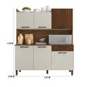 Ver imagem 2 de Armário de Cozinha Compacta 6 Portas 1 Gaveta Gênova - Nogueira/off White/cp Ripado