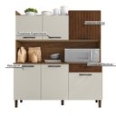 Ver imagem 5 de Armário de Cozinha Compacta 6 Portas 1 Gaveta Gênova - Nogueira/off White/cp Ripado