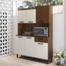 Armário de Cozinha Compacta 6 Portas 1 Gaveta Gênova - Nogueira/off White/cp Ripado - 9