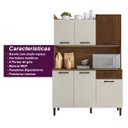 Ver imagem 6 de Armário de Cozinha Compacta 6 Portas 1 Gaveta Gênova - Nogueira/off White/cp Ripado