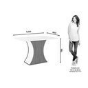 Ver imagem 2 de Conjunto Mesa Sala Jantar Luiza com Tampo de Vidro 120x80cm e 4 Cadeiras Isa Nature Off White Linho