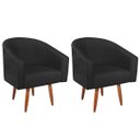 Ver imagem 1 de Kit 02 Poltronas Decorativas Sala de Estar Recepção Luiza Pés Palito Suede - Doce Sonho Móveis KIT 2