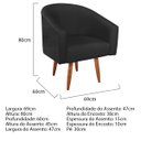 Ver imagem 3 de Kit 02 Poltronas Decorativas Sala de Estar Recepção Luiza Pés Palito Suede - Doce Sonho Móveis KIT 2