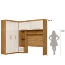 Ver imagem 3 de Guarda Roupa Modulado 7 Portas 3 Gavetas Freijó / Off White Veneza - Moval