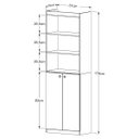 Ver imagem 4 de Armário Estante Multiuso Parma 2 Portas e Prateleiras 178cm - Organizador Moderno - Branco / Ripado