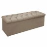 Calçadeira Baú Giovana Queen 160 Cm Suede Bege - MV Estofados Shop - 1