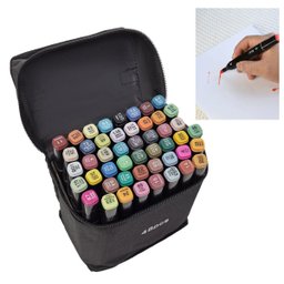Caneta Marcador 48 Cores Permanente Ponta Dupla Arte Pintura Desenho Estudante Trabalho Escola Diver - 1
