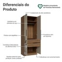 Ver imagem 3 de Guarda-Roupa Modulado 2 Portas com Espelho 2 Gavetas 1 Cabideiro Rustic/Crema Neo Madesa