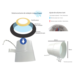 Sirene 110v 220v pra Alarme Prova D'água Ajuste Volume e Tom - 2