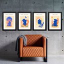 Ver imagem 1 de Kit 4 Quadros Decorativos Artes Zen Matisse 45x34cm:moldura Preta