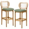 Kit 02 Banquetas Altas Para Cozinha Bancada Sala Tela Betta Fixa L02 Bouclê Oliva - Lyam Lyam Decor - 1