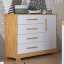 Ver imagem 1 de Cômoda Infantil Charlô Peroba Branco Amêndoa Mdf 1 Porta Lisa