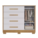 Ver imagem 3 de Cômoda Infantil Charlô Peroba Branco Amêndoa Mdf 1 Porta Lisa