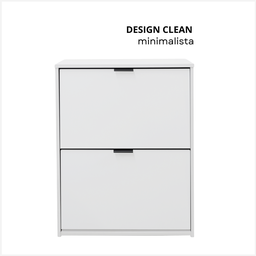 Porta Calçados Branco Sapateira Versatil de Parede Chão Madeira Mdf Decorativa Duas Gavetas 6 Pares - 10