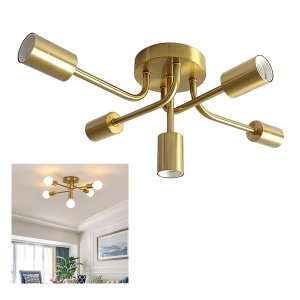 Lustre Sputnik Luminaria 5 Lampadas E27 Moderno Iluminaçao Casa Quarto Sala Ambiente Decoraçao Comer