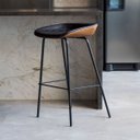 Ver imagem 4 de Kit 2 Cadeira Banqueta Industrial Alta com Assento Estofado Leather Edecasamoveis