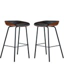 Ver imagem 1 de Kit 2 Cadeira Banqueta Industrial Alta com Assento Estofado Leather Edecasamoveis