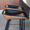 Ver imagem 6 de Kit 2 Cadeira Banqueta Industrial Alta com Assento Estofado Leather Edecasamoveis