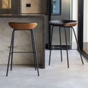 Ver imagem 2 de Kit 2 Cadeira Banqueta Industrial Alta com Assento Estofado Leather Edecasamoveis