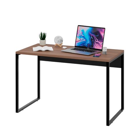 Mesa de Escritório Computador Industrial 120cm Netmobil - Nogal/preto
