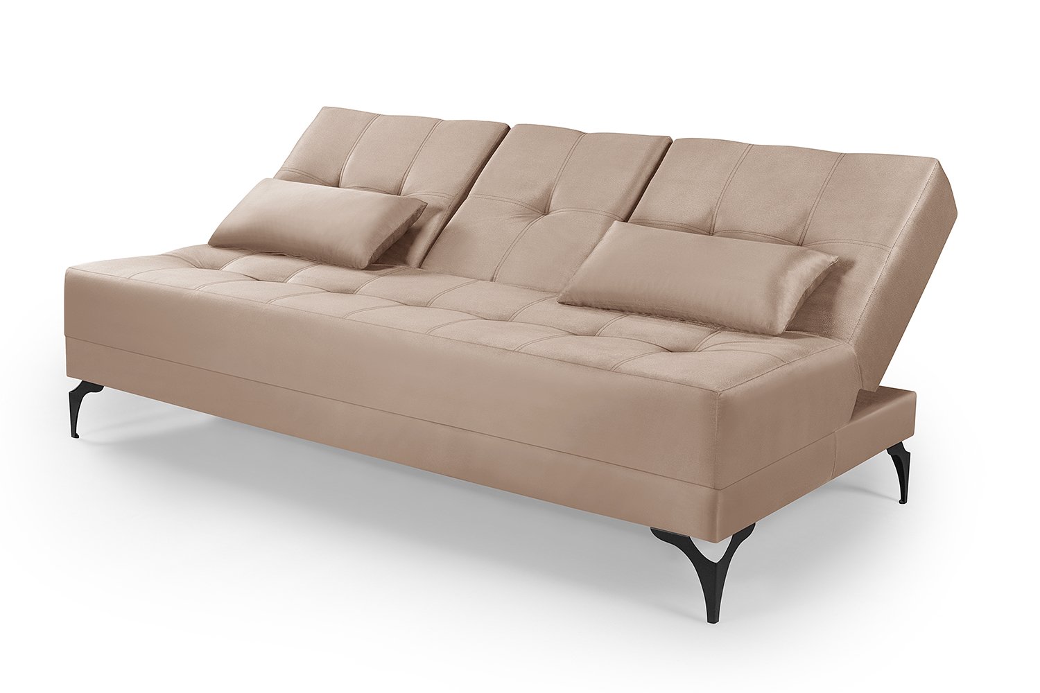 Sofá Cama Solteiro Colorado Reclinável 3 Posições em Suede: Bege - 5