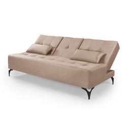 Sofá Cama Solteiro Colorado Reclinável 3 Posições em Suede: Bege - 5