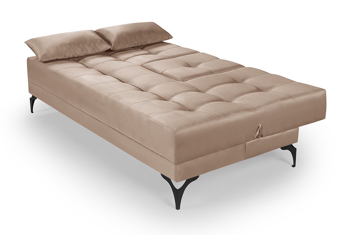 Sofá Cama Solteiro Colorado Reclinável 3 Posições em Suede: Bege - 6