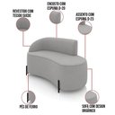 Ver imagem 2 de Sofá 2 Lugares Orgânico 140cm Pé Ferro Preto Morgan Suede Cinza