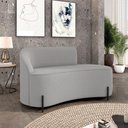 Ver imagem 1 de Sofá 2 Lugares Orgânico 140cm Pé Ferro Preto Morgan Suede Cinza
