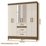 Guarda-roupa Casal 6 Portas 3 Gavetas com Espelho - Ícaro Jm - 4