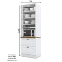 Ver imagem 2 de Torre Quente 71,5cm para 1 Forno 2 Gavetas 2 Portas Americana Henn - Branco Hp Fosco/nature