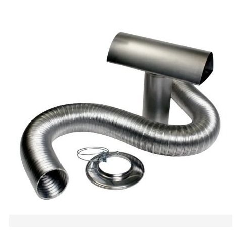 Kit Chaminé P/ Aquecedor a Gás 100mm + Tubo Alumínio 1,5m
