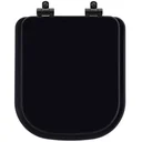 Ver imagem 1 de Assento Sanitário Poliéster Soft Close Quadra Preto para Vaso Deca com Ferragem Preta