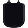 Assento Sanitário Poliéster Soft Close Quadra Preto para Vaso Deca com Ferragem Preta - 1