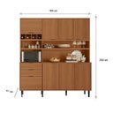 Ver imagem 4 de Armário de Cozinha Viena 7 Portas 3 Gavetas e Adega para 4 Garrafas Jequitibá - Lukaliam