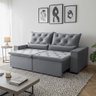 Sofá Retrátil Premium 150m Reclinável e Suede Soft Touch 2 Módulos Milão Cinza Claro - 1